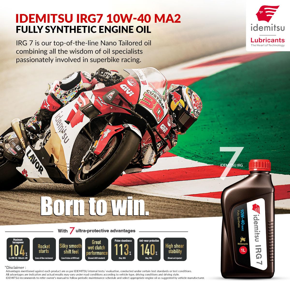 IDEMITSU IRG7 10W-40 MA2 Fully Synthetic engine oil