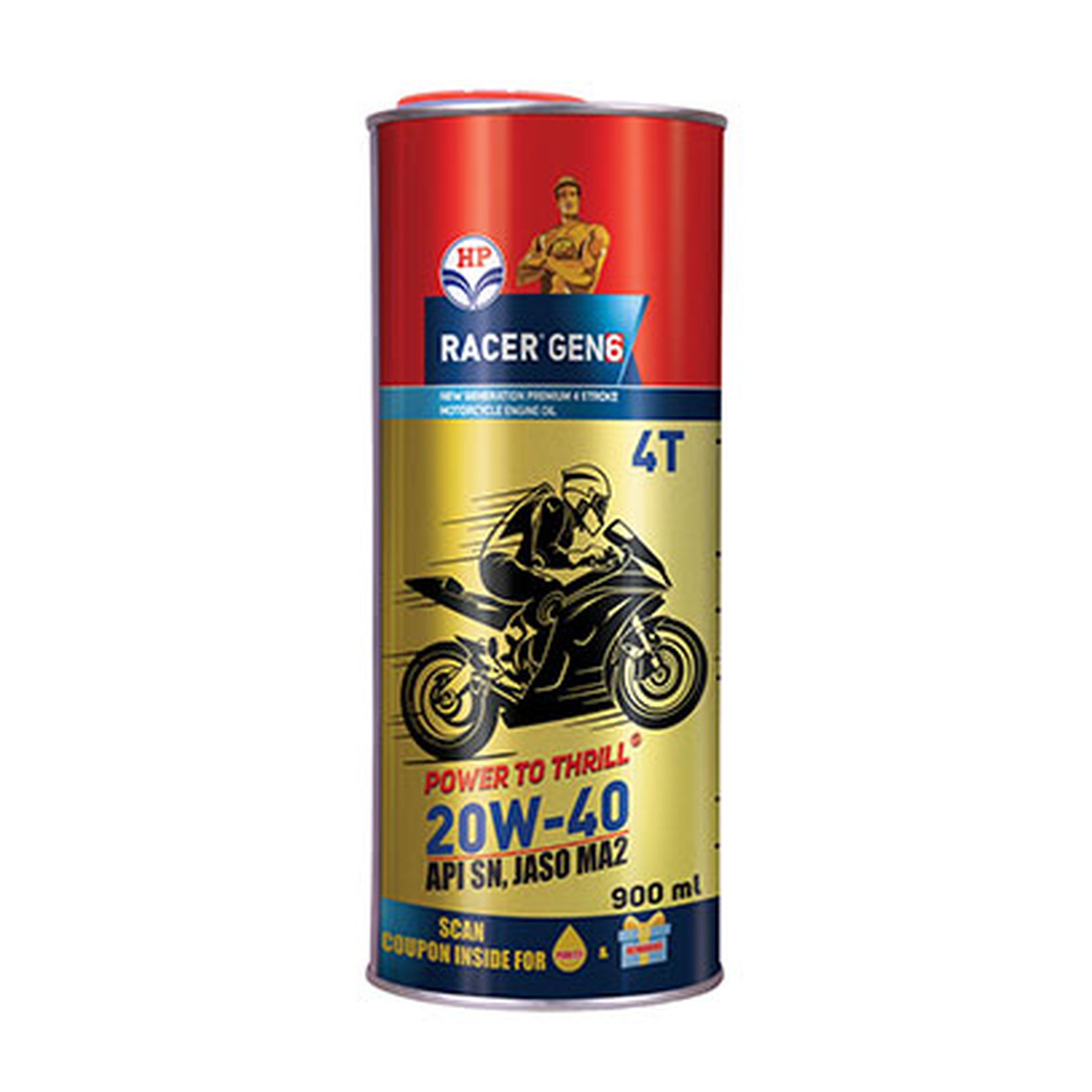 HP RACER GEN6 20W40 SN JASO MA2 Bike Engine Oil